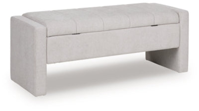 Ashley Akselman Gray Storage Bench