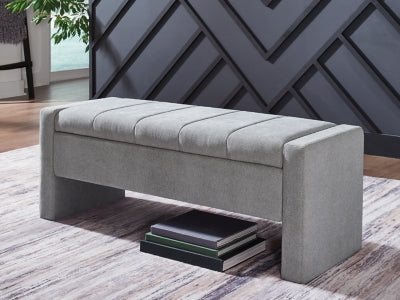 Ashley Akselman Gray Storage Bench