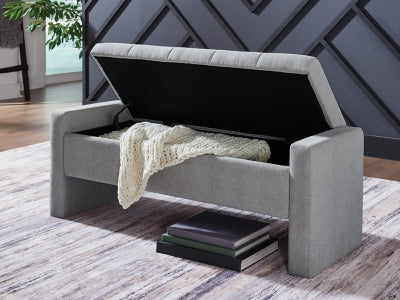 Ashley Akselman Gray Storage Bench
