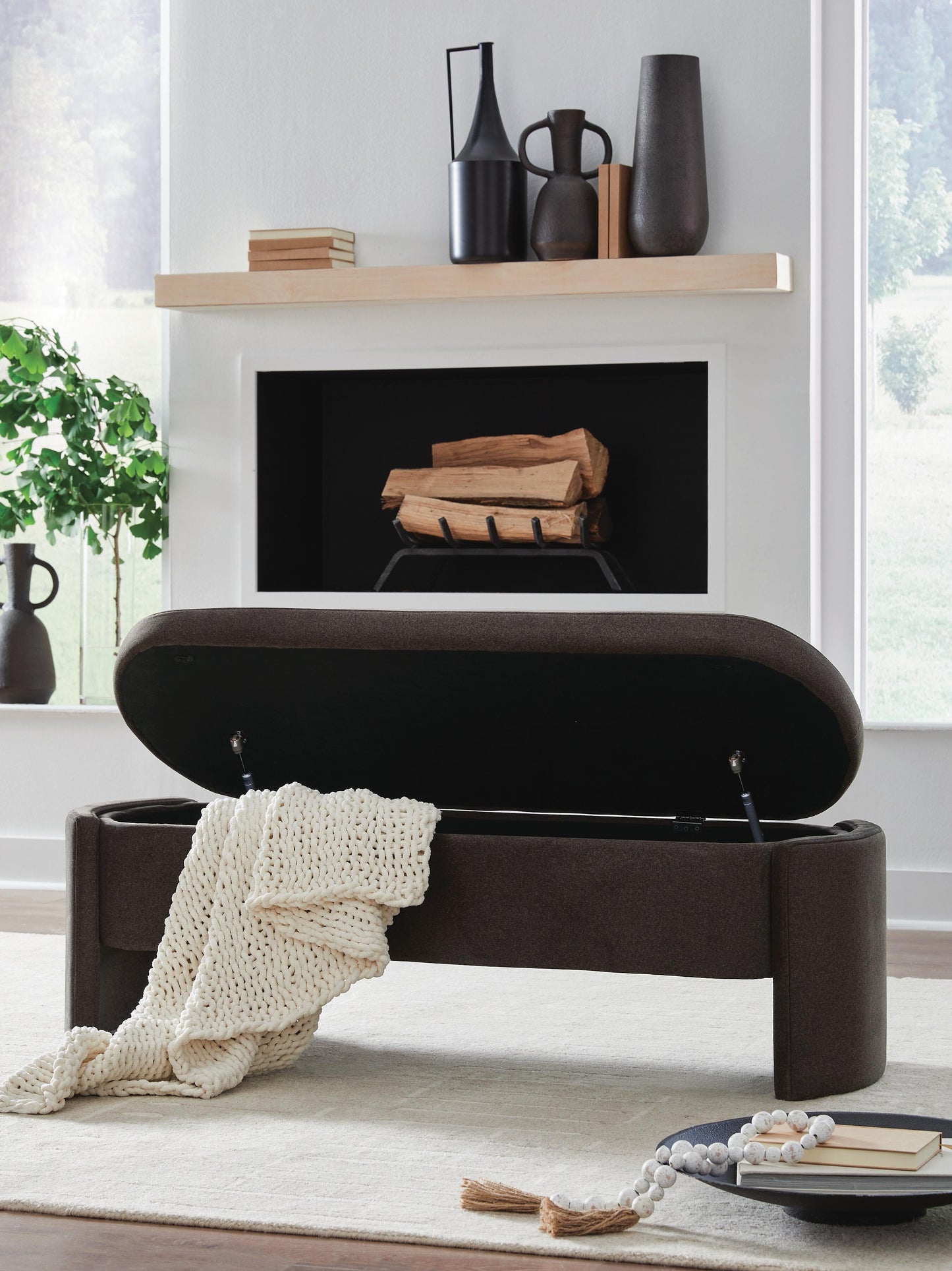 Ashley Vavuniya Brown Storage Bench