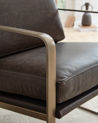 Ashley Bradett Dark Brown Gold Finish Accent Chair