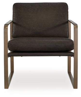 Ashley Bradett Dark Brown Gold Finish Accent Chair