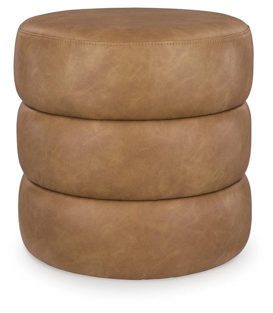 Ashley Ummi Caramel Swivel Accent Ottoman