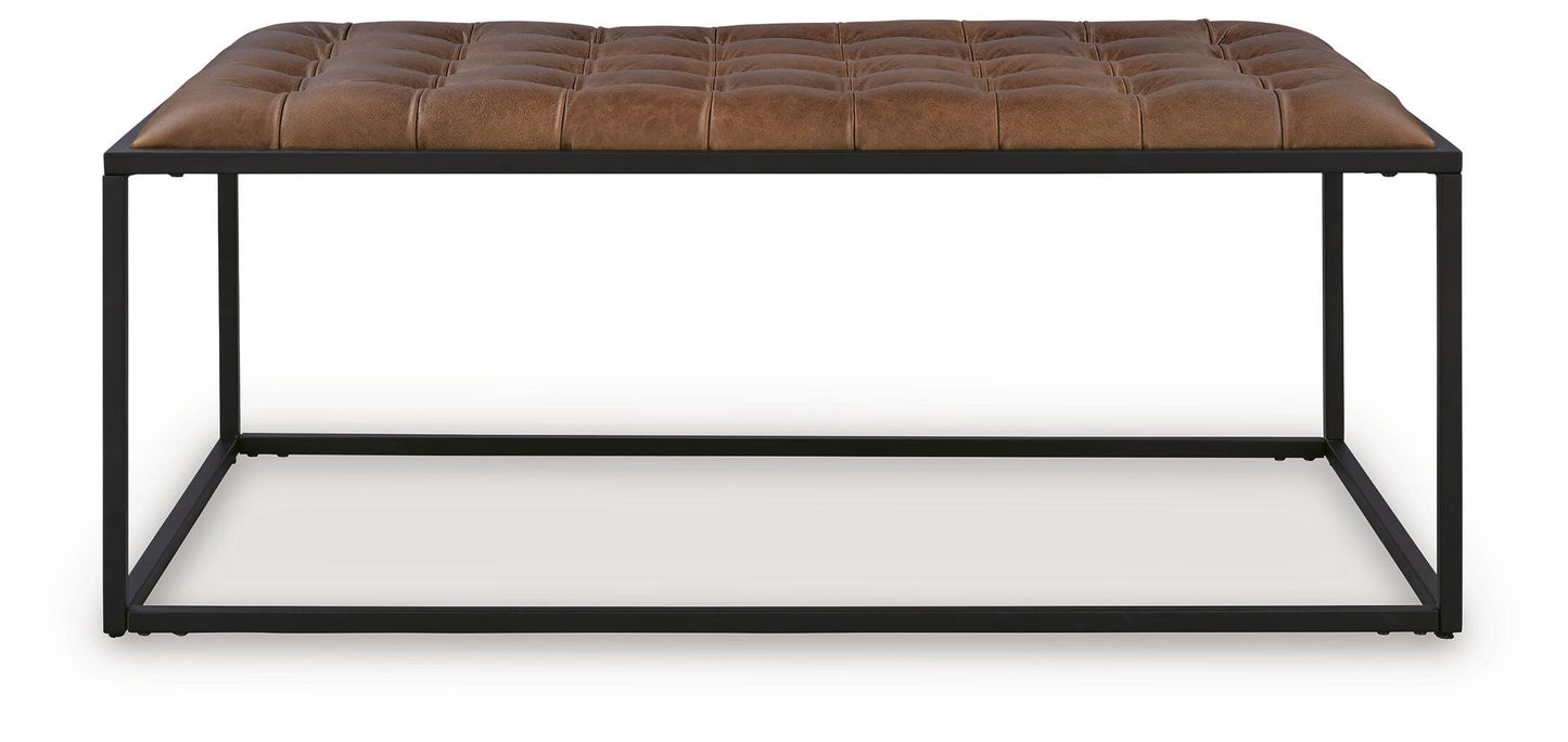 Ashley Junsor Brown Black Coffee Table Ottoman