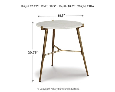 Ashley Chadton White Gold Finish Accent Table