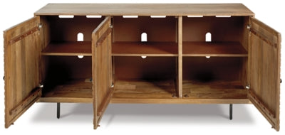 Ashley Kerrings Brown Black White Accent Cabinet