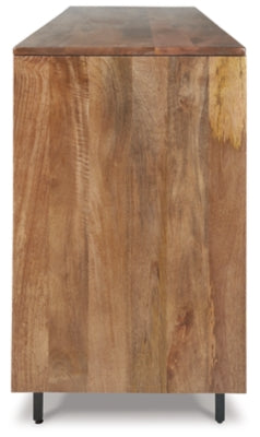 Ashley Kerrings Brown Black White Accent Cabinet