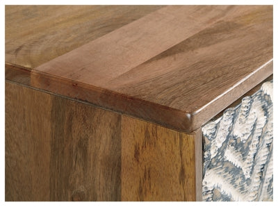 Ashley Kerrings Brown Black White Accent Cabinet