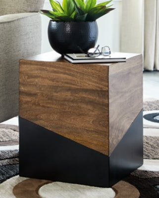 Ashley Trailbend Brown Gunmetal Accent Table