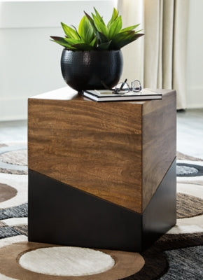Ashley Trailbend Brown Gunmetal Accent Table