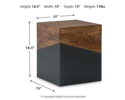 Ashley Trailbend Brown Gunmetal Accent Table