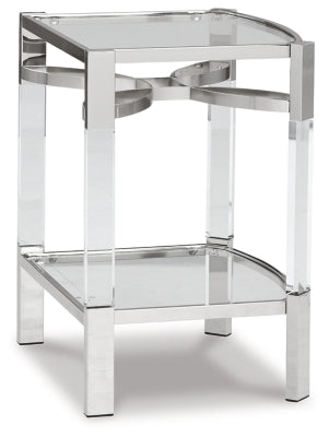 Ashley Chaseton Clear Silver Finish Accent Table