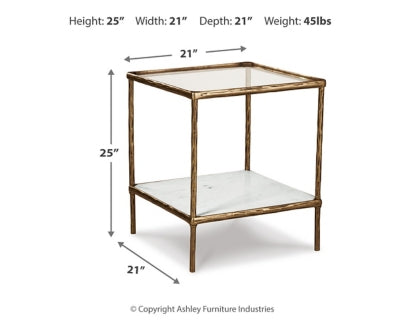Ashley Ryandale Antique Brass Finish Accent Table