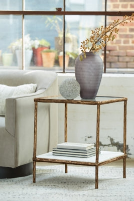 Ashley Ryandale Antique Brass Finish Accent Table