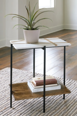 Ashley Braxmore White Light Brown Accent Table