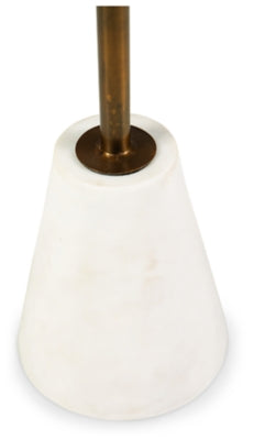 Ashley Caramont Black White Gold Finish Accent Table