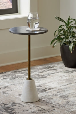 Ashley Caramont Black White Gold Finish Accent Table