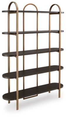 Ashley Brentmour Brown Gold Finish Bookcase