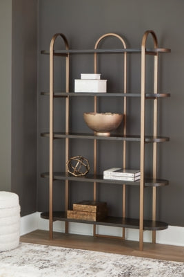Ashley Brentmour Brown Gold Finish Bookcase