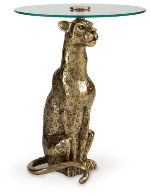 Ashley Vallain Antique Gold Finish Accent Table