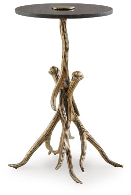 Ashley Lemkins Black Antique Gold Finish Accent Table