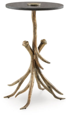 Ashley Lemkins Black Antique Gold Finish Accent Table