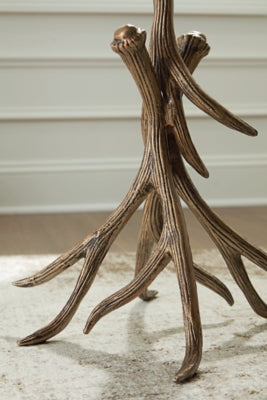 Ashley Lemkins Black Antique Gold Finish Accent Table