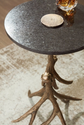 Ashley Lemkins Black Antique Gold Finish Accent Table