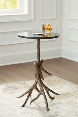 Ashley Lemkins Black Antique Gold Finish Accent Table