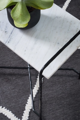 Ashley Ashber White Black Accent Table