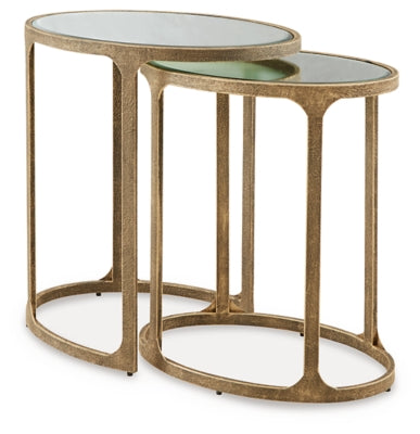 Ashley Irmaleigh Antique Gold Finish Accent Table (Set of 2)
