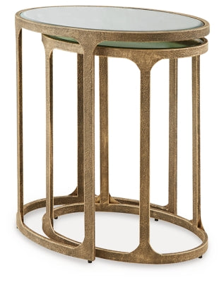 Ashley Irmaleigh Antique Gold Finish Accent Table (Set of 2)