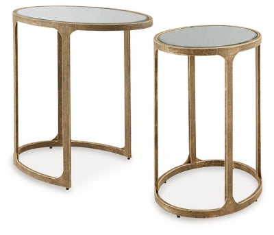 Ashley Irmaleigh Antique Gold Finish Accent Table (Set of 2)