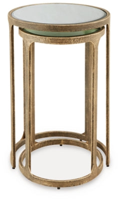 Ashley Irmaleigh Antique Gold Finish Accent Table (Set of 2)