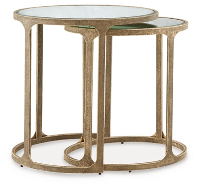 Ashley Irmaleigh Antique Gold Finish Accent Table (Set of 2)