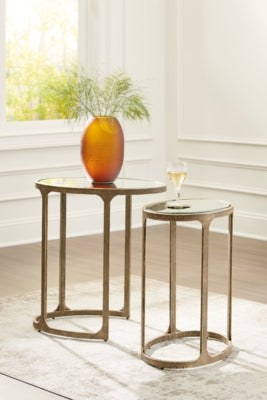 Ashley Irmaleigh Antique Gold Finish Accent Table (Set of 2)