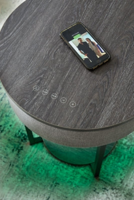 Ashley Sethlen Gray Black Accent Table with Speaker
