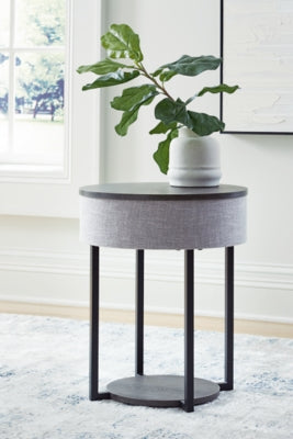 Ashley Sethlen Gray Black Accent Table with Speaker