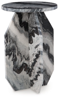 Ashley Wrenlane Black White Taupe Accent Table