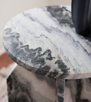 Ashley Wrenlane Black White Taupe Accent Table