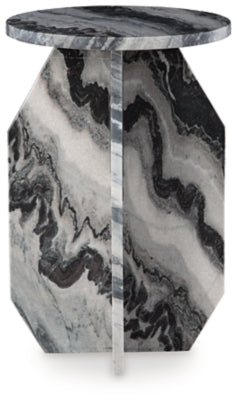 Ashley Wrenlane Black White Taupe Accent Table