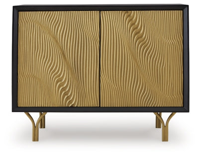 Ashley Tayner Black Gold Finish Accent Cabinet
