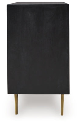 Ashley Tayner Black Gold Finish Accent Cabinet
