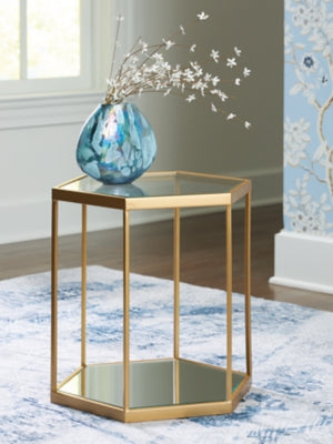 Ashley Veerwick Gold Finish Accent Coffee Table