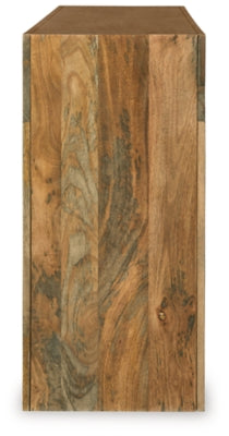 Ashley Luzmanacy Natural Brown Console Sofa Table