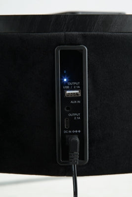 Ashley Nedman Black Gold Finish Accent Table with Speaker