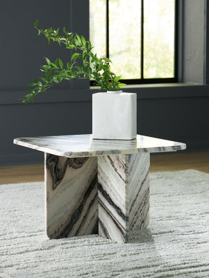 Ashley Baretton Black White Taupe Accent Coffee Table