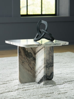 Ashley Baretton Black White Taupe Accent Coffee Table