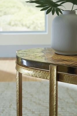 Ashley Porterville Gold Finish Accent Table