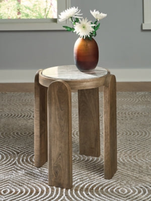 Ashley Gavrilley Gray White Brown Accent Table